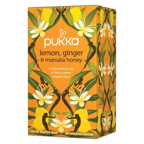 Pukka - Lemon, Ginger & Manuka Honey - Øko FT (4 x 20 breve)